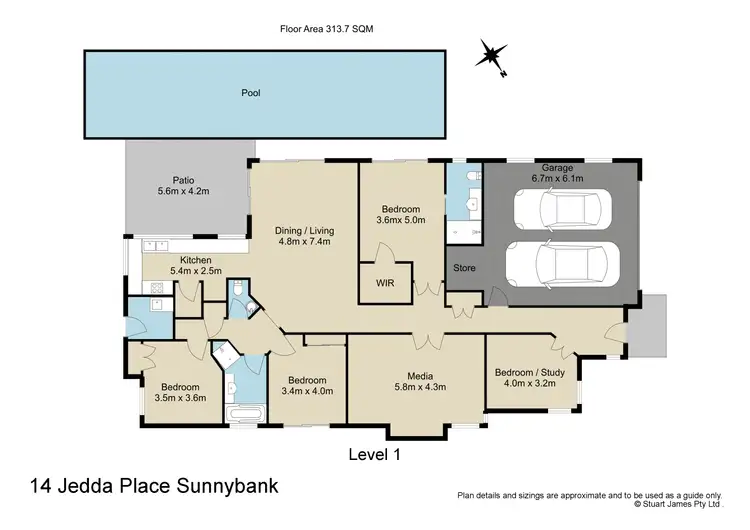 Floorplan of Homely house listing, 14 Jedda Place, Sunnybank QLD 4109