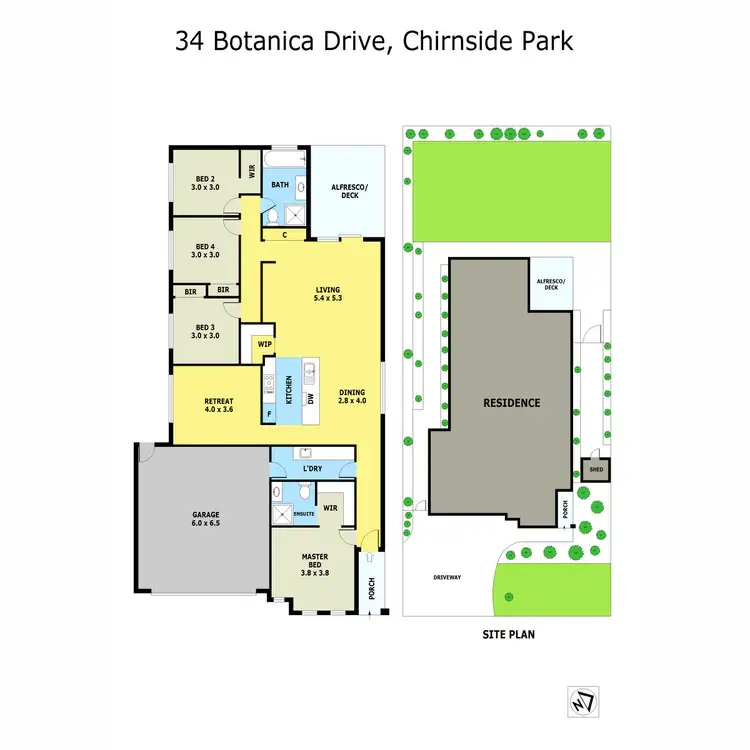 Floorplan of Homely house listing, 34 Botanica Drive, Chirnside Park VIC 3116
