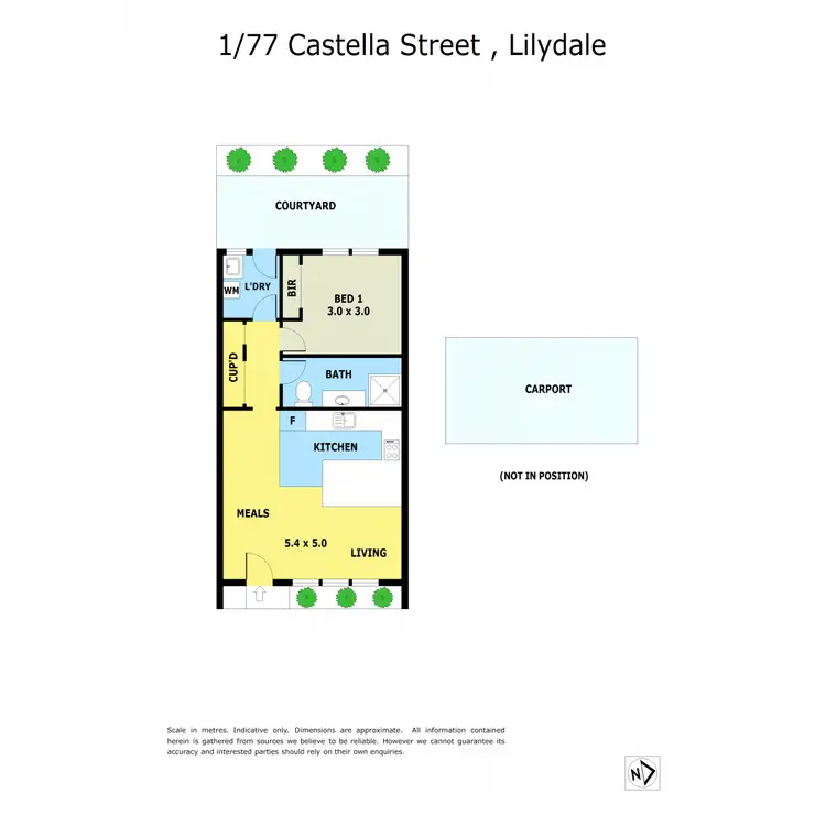 Floorplan of Homely unit listing, 1/77 Castella Street, Lilydale VIC 3140