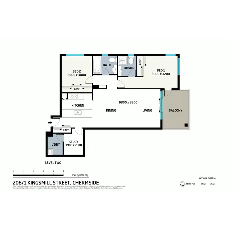 Floorplan of Homely apartment listing, 206/1 Kingsmill Street, Chermside QLD 4032