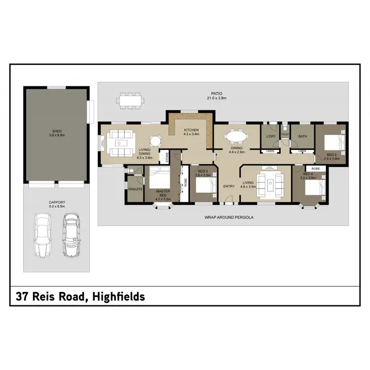 Floorplan of Homely house listing, 37 Reis Road, Highfields QLD 4352