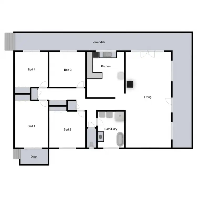 Floorplan of Homely rural property listing, 1180 Old Tolmie Road, Tolmie VIC 3723