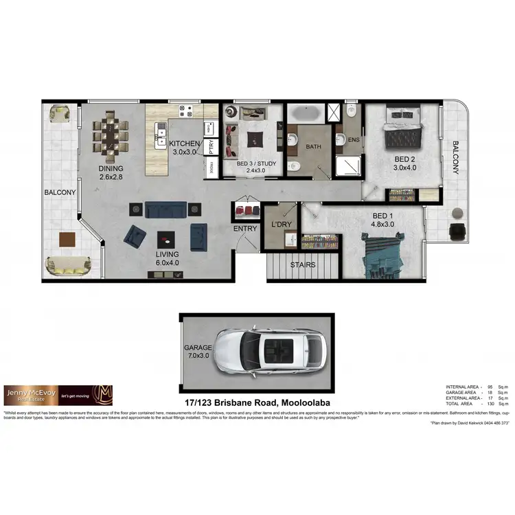 Floorplan of Homely unit listing, 17/123 Brisbane Road, Mooloolaba QLD 4557