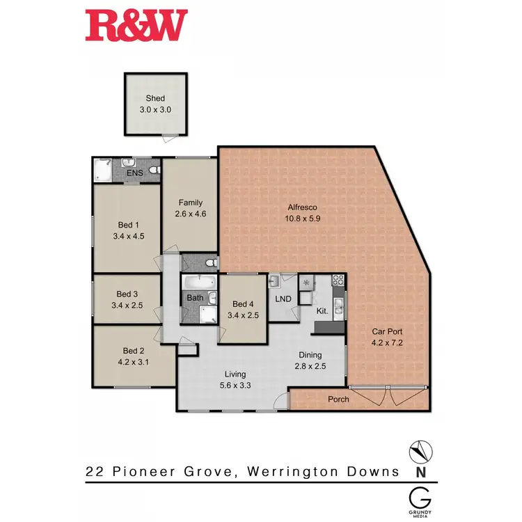Floorplan of Homely house listing, 22 Pioneer Grove, Werrington Downs NSW 2747