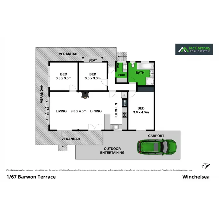 Floorplan of Homely house listing, 1/67 Barwon Terrace, Winchelsea VIC 3241