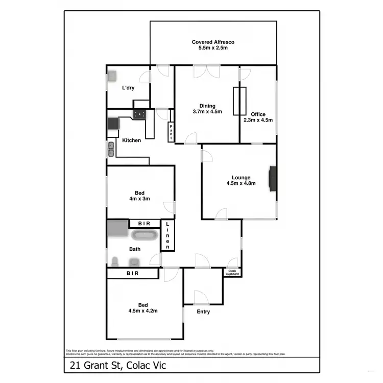 Floorplan of Homely house listing, 21 Grant Street, Colac VIC 3250