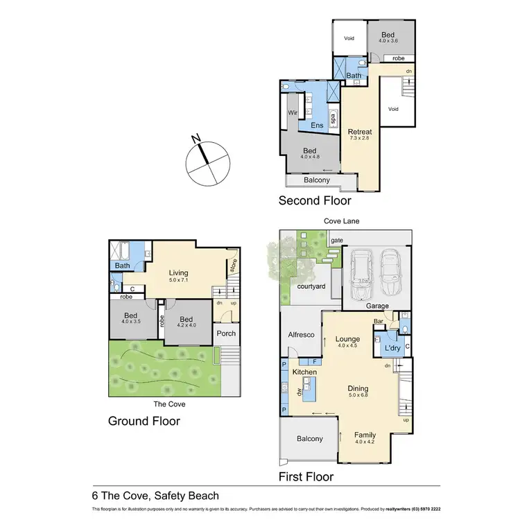 Floorplan of Homely house listing, 6 The Cove, Safety Beach VIC 3936