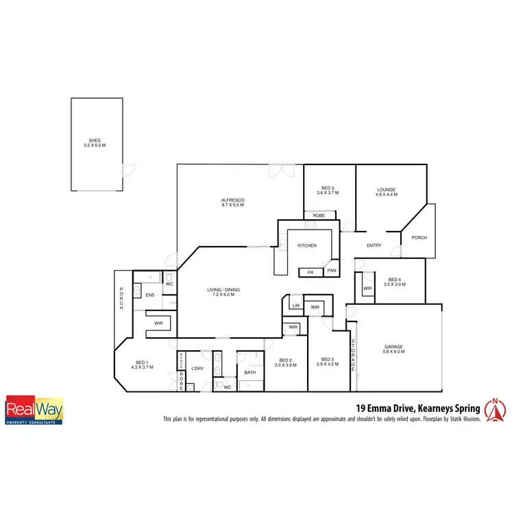 Floorplan of Homely house listing, 19 Emma Drive, Kearneys Spring QLD 4350