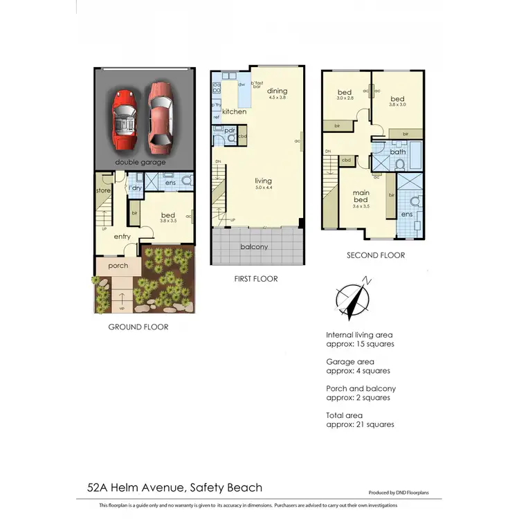 Floorplan of Homely townhouse listing, 52A Helm Avenue, Safety Beach VIC 3936