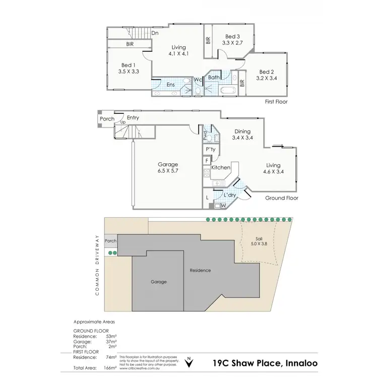 Floorplan of Homely townhouse listing, 19C Shaw Place, Innaloo WA 6018