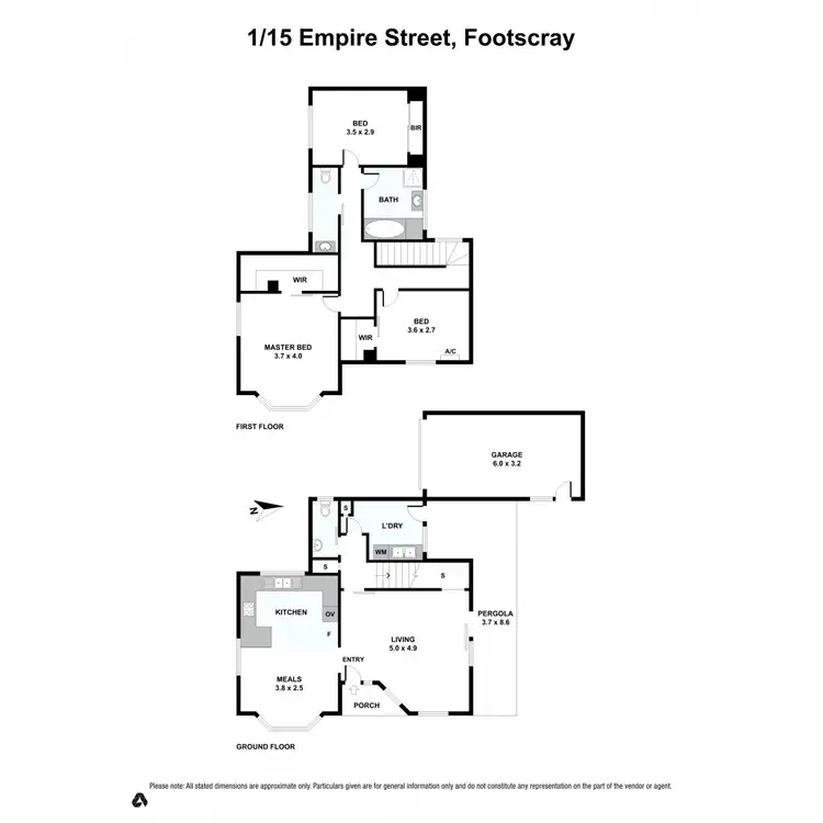 Floorplan of Homely townhouse listing, 1/15 Empire Street, Footscray VIC 3011