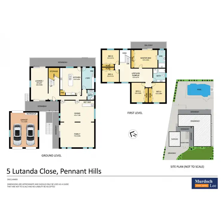 Floorplan of Homely house listing, 5 Lutanda Close, Pennant Hills NSW 2120