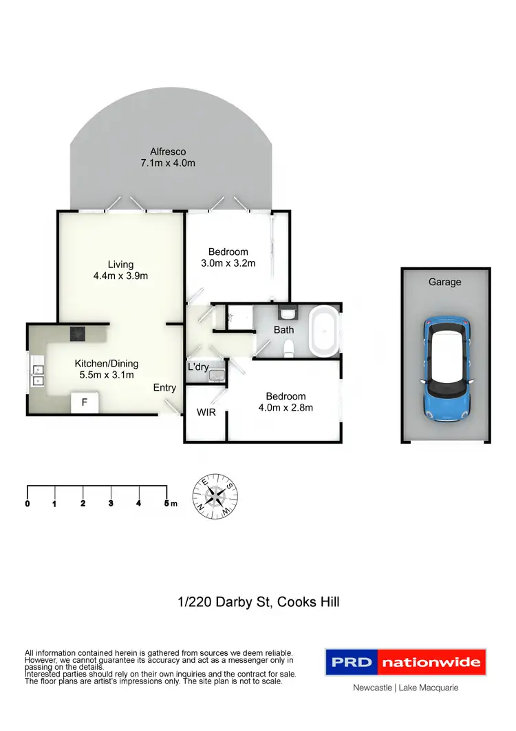 Floorplan of Homely apartment listing, 1/220 Darby Street, Cooks Hill NSW 2300