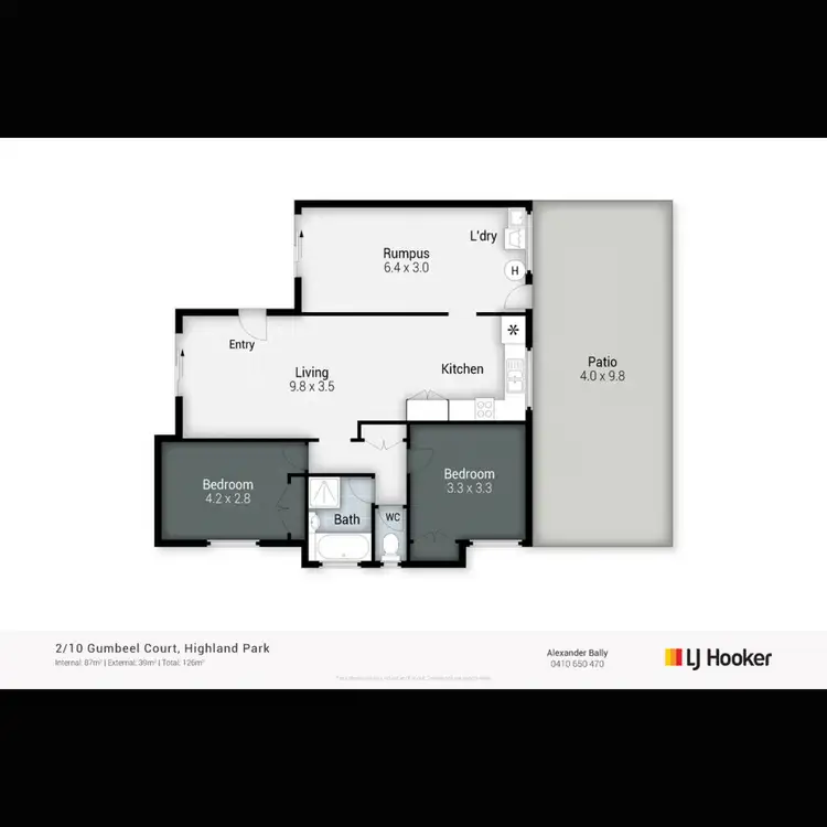 Floorplan of Homely semi-detached listing, 2/10 Gumbeel Court, Highland Park QLD 4211
