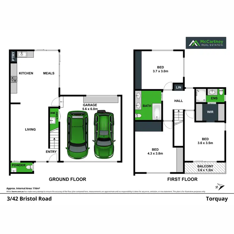 Floorplan of Homely townhouse listing, 3/42 Bristol Road, Torquay VIC 3228