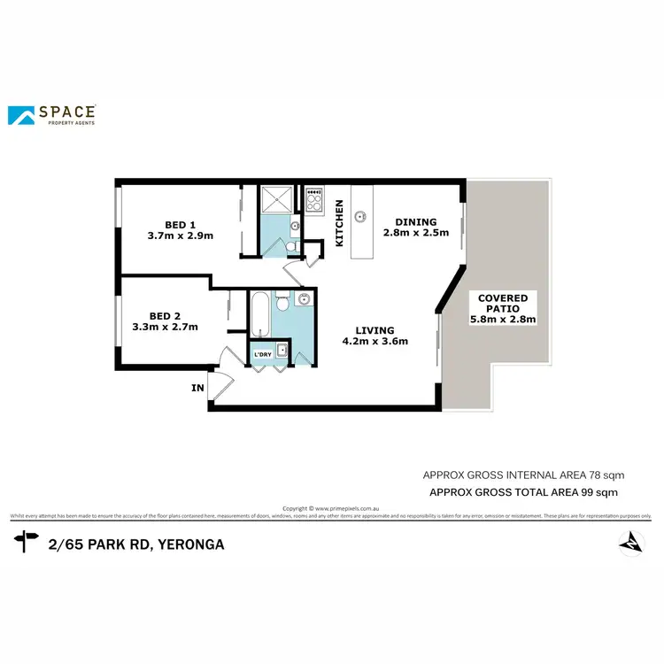 Floorplan of Homely unit listing, 2/65 Park Road, Yeronga QLD 4104