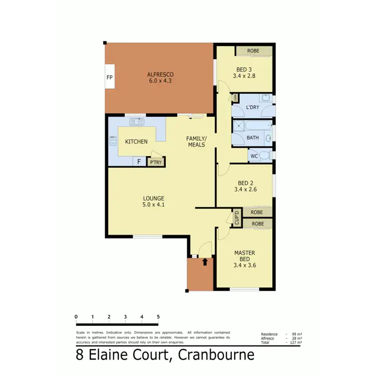 Floorplan of Homely unit listing, 8 Elaine Court, Cranbourne VIC 3977