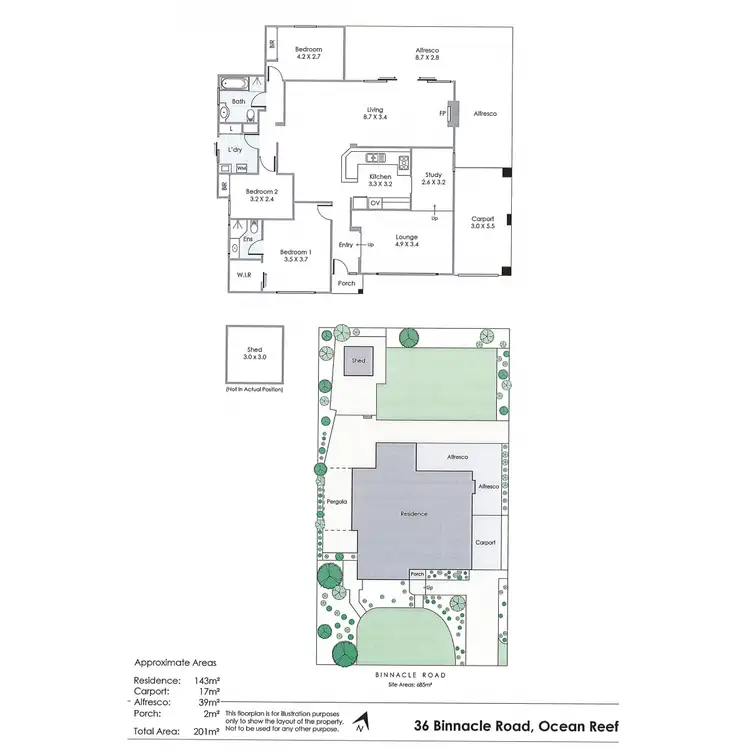 Floorplan of Homely house listing, 36 Binnacle Road, Ocean Reef WA 6027