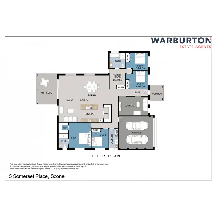 Floorplan of Homely rural property listing, 5 Somerset Place, Scone NSW 2337