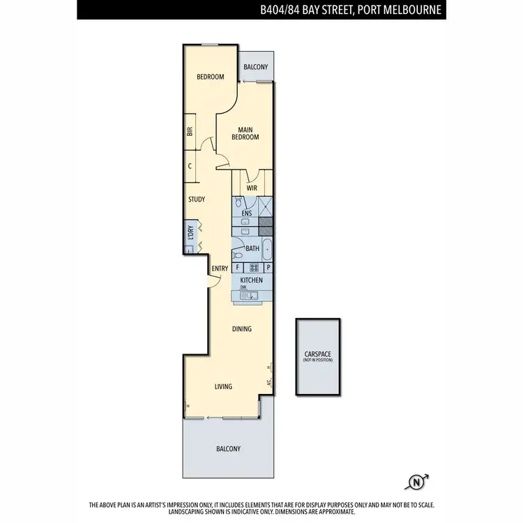 Floorplan of Homely apartment listing, B404/84 Bay Street, Port Melbourne VIC 3207
