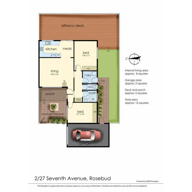 Floorplan of Homely unit listing, 2/27 Seventh Avenue, Rosebud VIC 3939