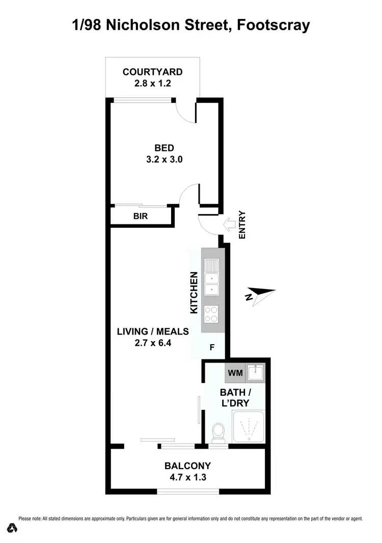Floorplan of Homely apartment listing, 1/98 Nicholson Street, Footscray VIC 3011