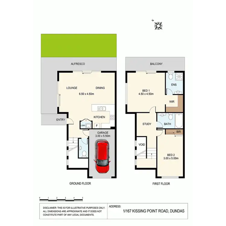 Floorplan of Homely townhouse listing, 1/167 Kissing Point Road, Dundas NSW 2117