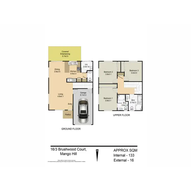 Floorplan of Homely townhouse listing, 16/3 Brushwood Court, Mango Hill QLD 4509