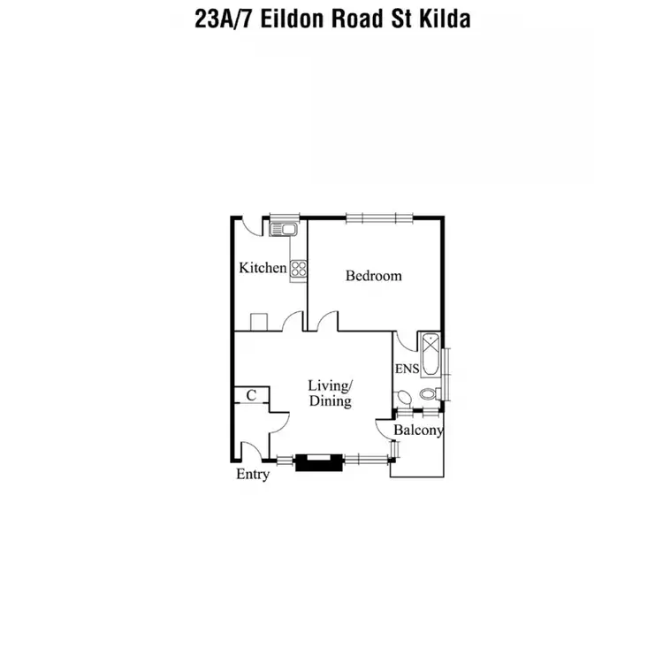 Floorplan of Homely apartment listing, 23A/7 Eildon Road, St Kilda VIC 3182