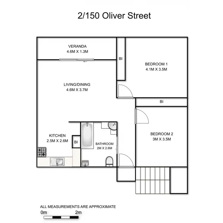 Floorplan of Homely unit listing, 2/150 Oliver Street, Grafton NSW 2460