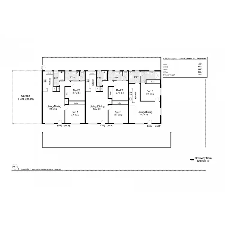 Floorplan of Homely block of units listing, 1-3/5 Kokoda Street, Ashmont NSW 2650