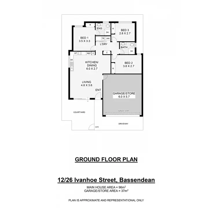 Floorplan of Homely house listing, 12/26 Ivanhoe Street, Bassendean WA 6054