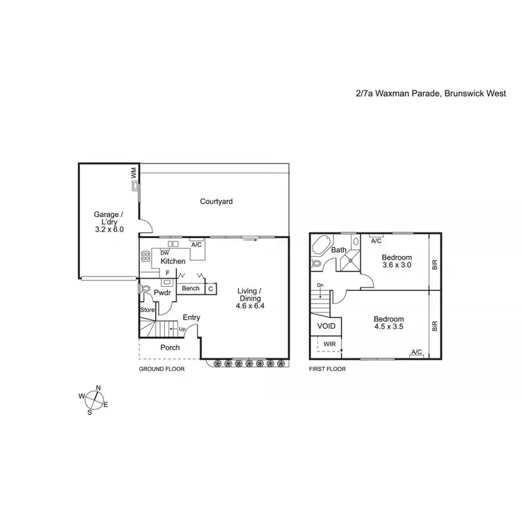 Floorplan of Homely townhouse listing, 2/7A Waxman Parade, Brunswick West VIC 3055
