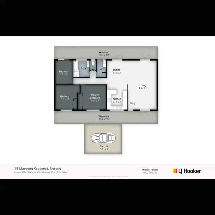 Floorplan of Homely house listing, 15 Maroong Crescent, Nerang QLD 4211