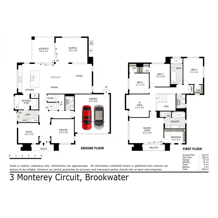 Floorplan of Homely house listing, 3 Monterey Circuit, Brookwater QLD 4300