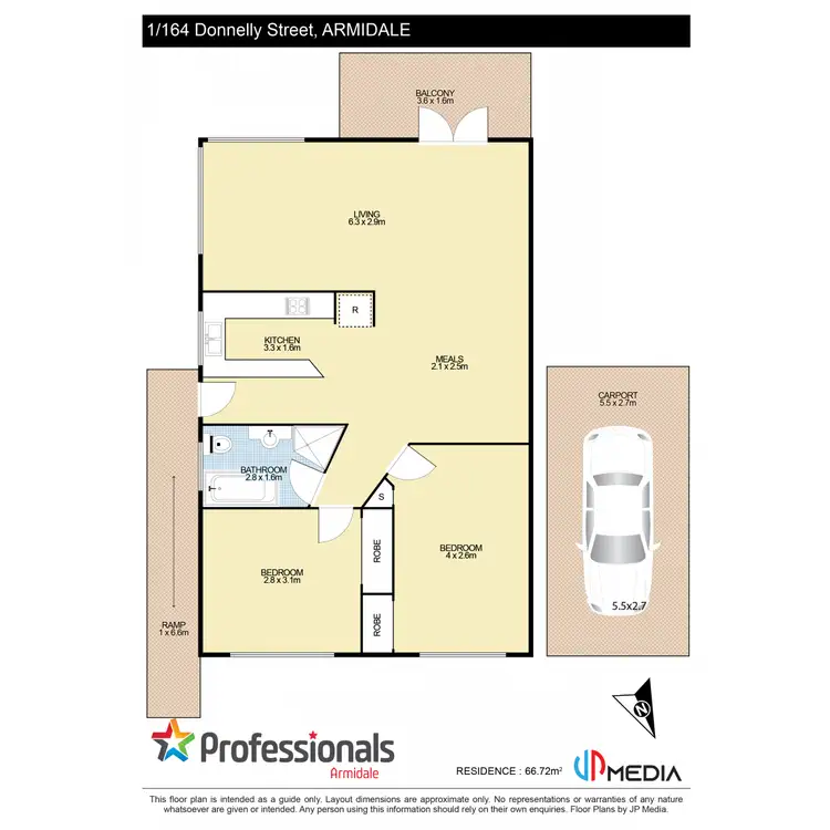 Floorplan of Homely unit listing, 1/164 Donnelly Street, Armidale NSW 2350