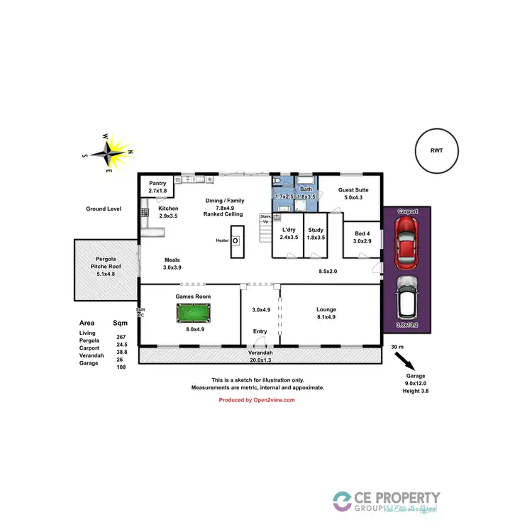 Floorplan of Homely rural property listing, 820 Watts Gully Road, Forreston SA 5233
