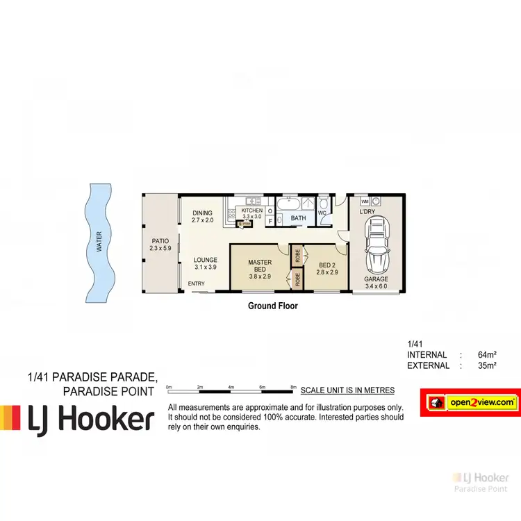 Floorplan of Homely semi-detached listing, 1/41 Paradise Parade, Paradise Point QLD 4216