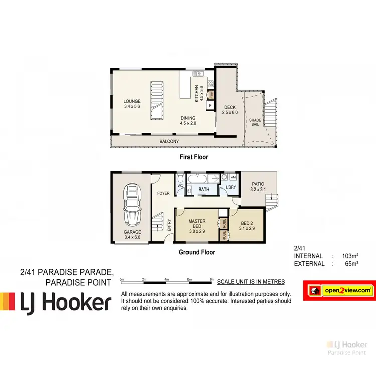 Floorplan of Homely semi-detached listing, 2/41 Paradise Parade, Paradise Point QLD 4216
