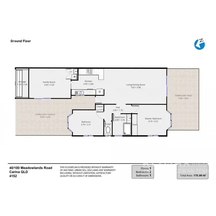 Floorplan of Homely villa listing, 40/100 Meadowlands Road, Carina QLD 4152