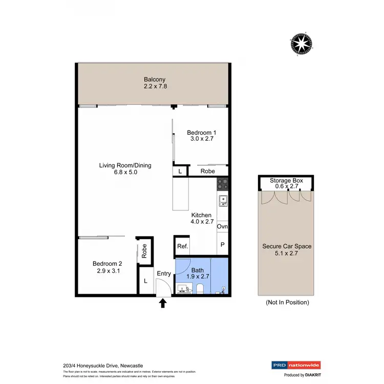 Floorplan of Homely apartment listing, 203/4 Honeysuckle Drive, Newcastle NSW 2300