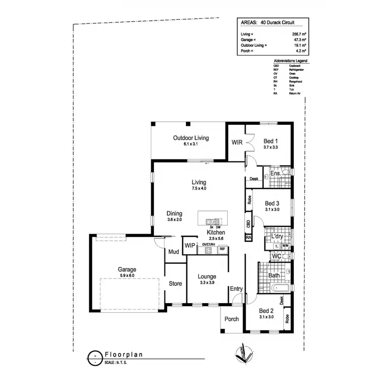 Floorplan of Homely house listing, 40 Durack Circuit, Boorooma NSW 2650