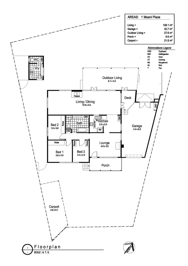 Floorplan of Homely house listing, 1 Moani Place, Kooringal NSW 2650