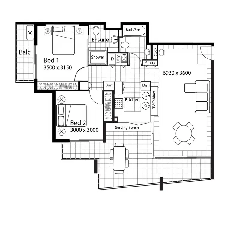 Floorplan of Homely apartment listing, 22/153 Lambert Street, Kangaroo Point QLD 4169