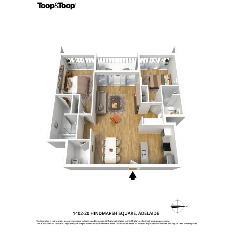 Floorplan of Homely apartment listing, 1402/20 Hindmarsh Square, Adelaide SA 5000