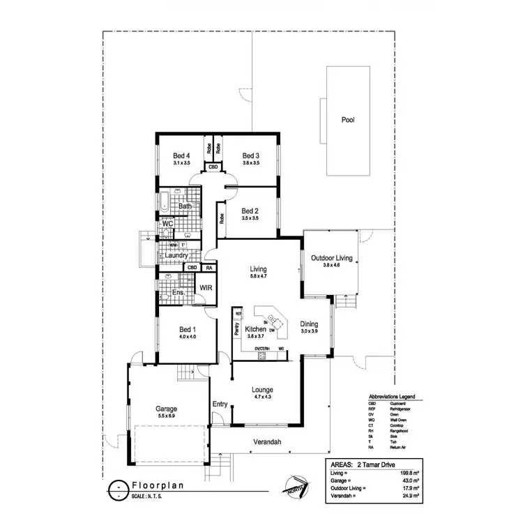 Floorplan of Homely house listing, 2 Tamar Drive, Tatton NSW 2650