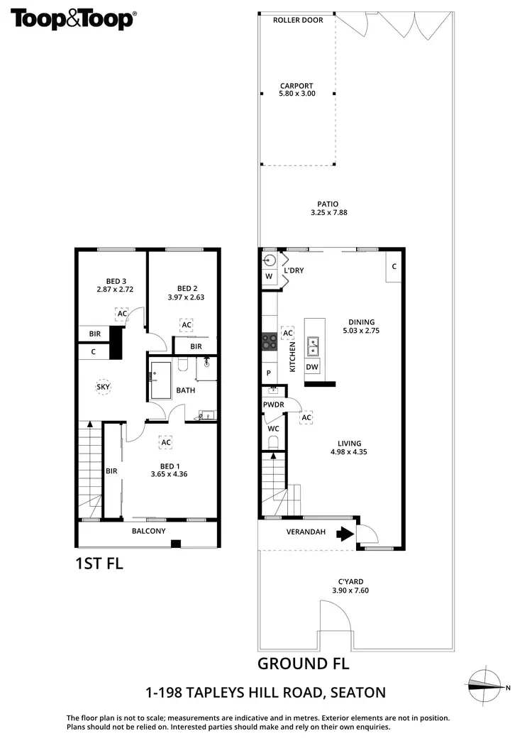 Floorplan of Homely townhouse listing, 1/198 Tapleys Hill Road, Seaton SA 5023