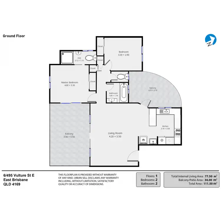 Floorplan of Homely apartment listing, 6/495 Vulture Street, East Brisbane QLD 4169