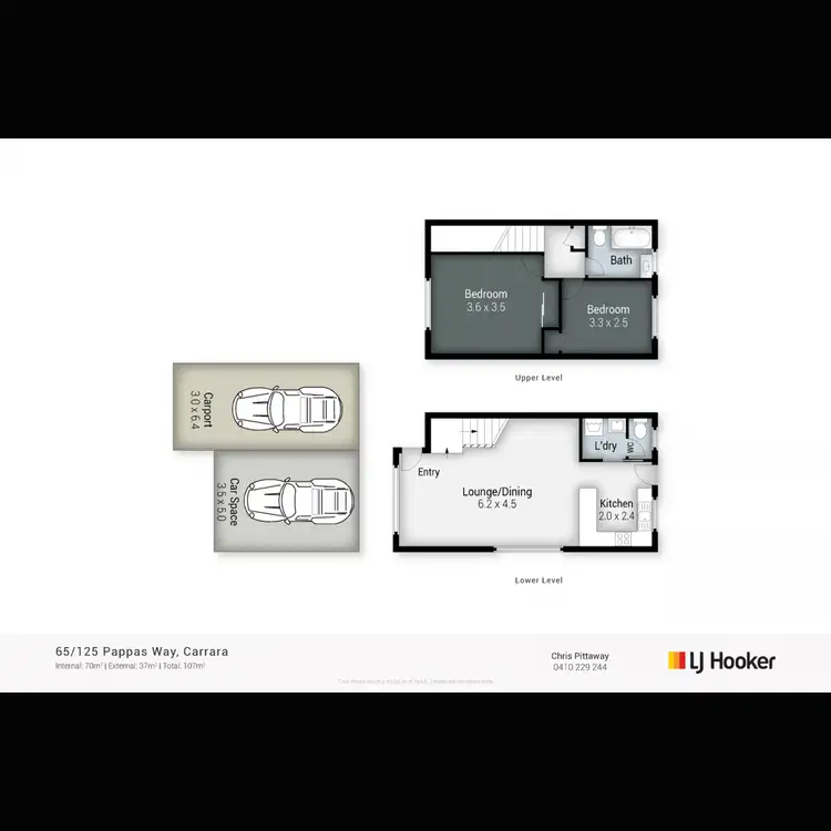 Floorplan of Homely townhouse listing, 65/125 Pappas Way, Carrara QLD 4211