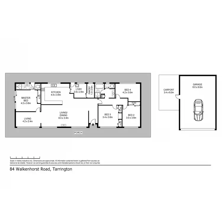 Floorplan of Homely house listing, 84 Walkenhorst Road, Tarrington VIC 3301